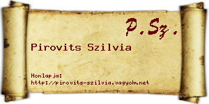 Pirovits Szilvia névjegykártya