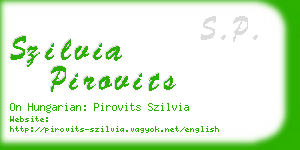 szilvia pirovits business card